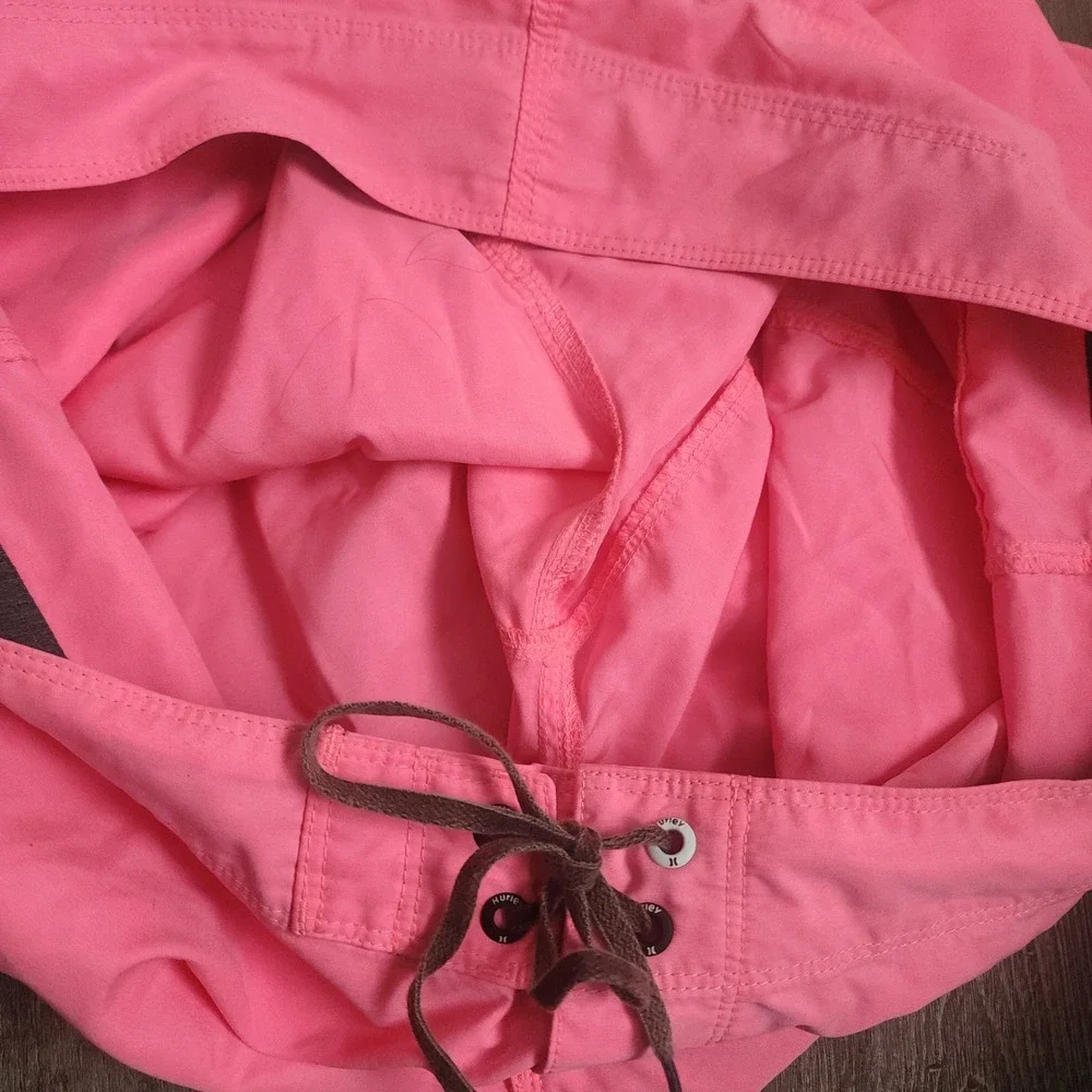 Hurley Board Shorts Mens 36 Pink Swim Trunks Surf Beachwear Logo Pocket Cord Hot